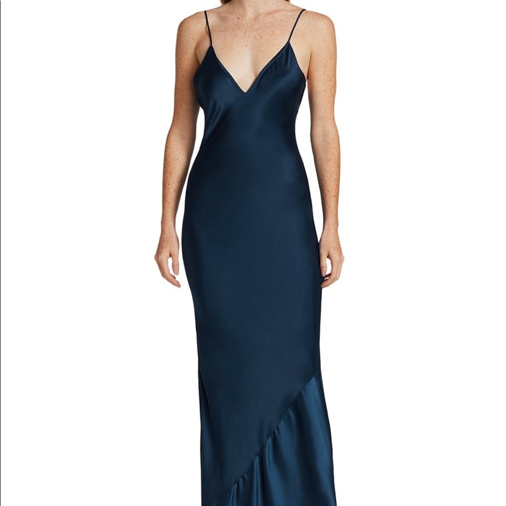 Jonathan Simkhai bias cut satin maxi dress